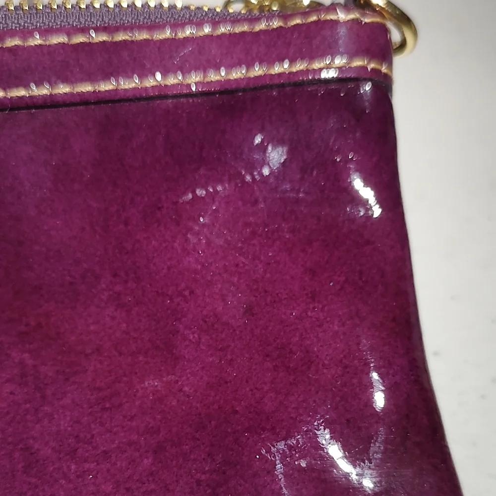 Dooney & Bourke Deep Purple Patent Leather Wristlet Mini Purse - Picture 11 of 16